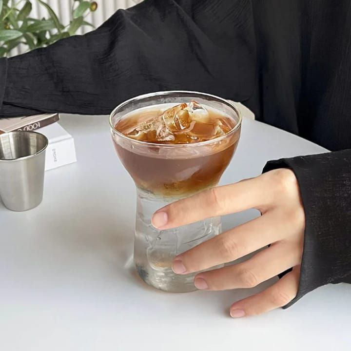 كوب آيس كوفي زجاج بيور