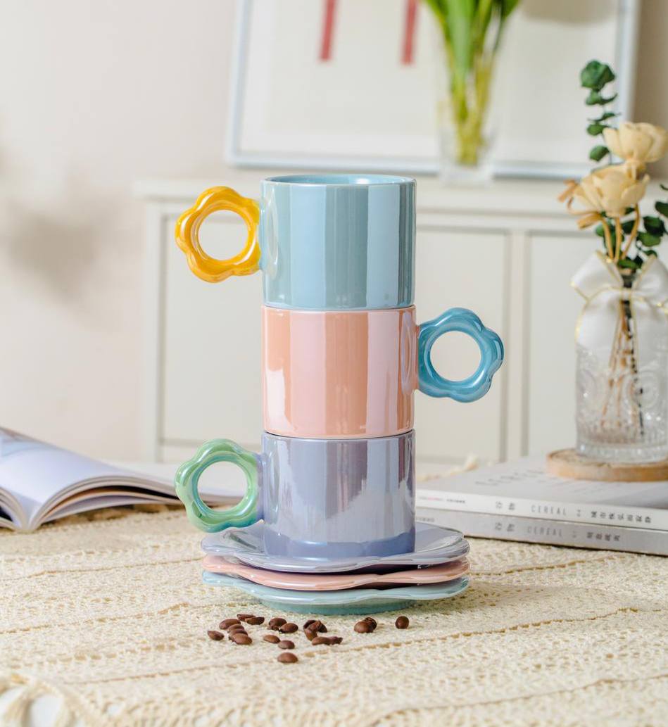 طقم شاي فاخر 13 قطعة مع حامل معدني ضد الصدأ – تصميم أنيق يضيف لمسة فخامة لتقديم الضيافة