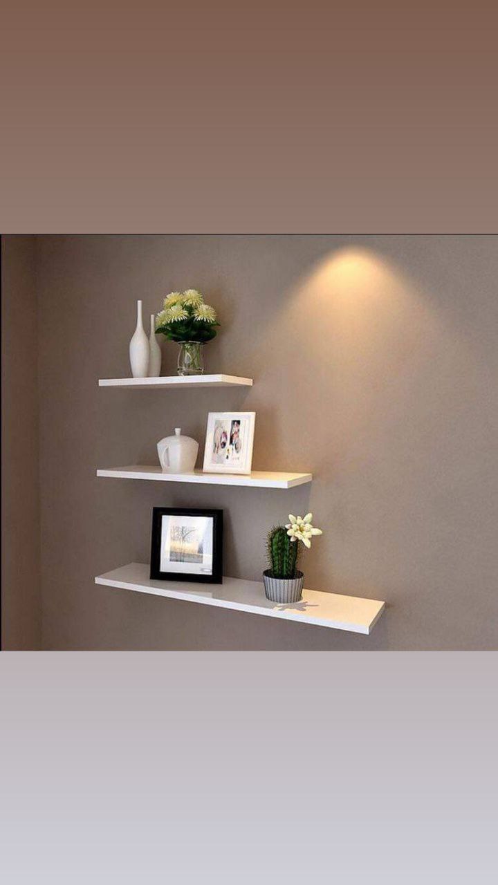 طقم رفوف ديكور خشب MDF طاير – 3 قطع بتصميم عصري أنيق