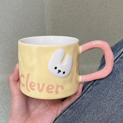 مج بورسلين Lovely بتصميم أرنوب مجسم – هدية أنيقة للمشروبات الساخنة والباردة