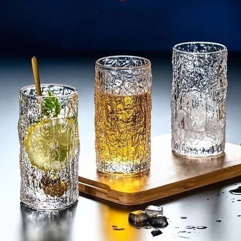 طقم شوب زجاج حجري – 6 قطع خامة ثقيلة وتصميم فاخر بسعة 300 مل