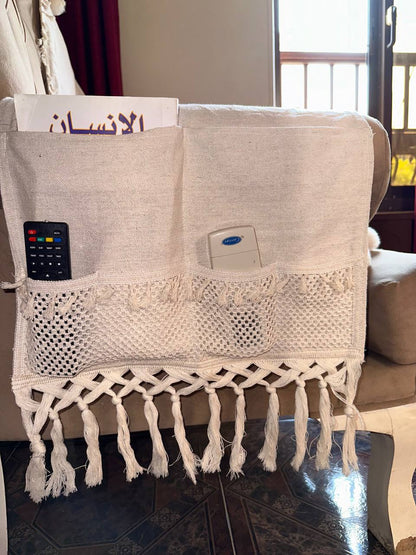 منظم ريموت وكتب بخامة كتان ثقيل – تصميم أنيق
