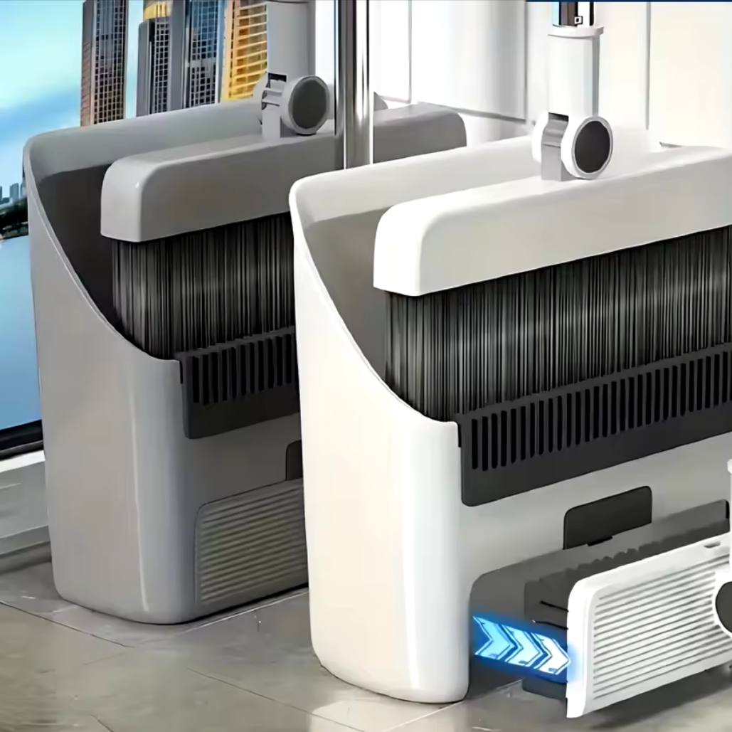 طقم جاروف ومقشة وفرشة 3×1 بمقبض طويل وتصميم عملي للتنظيف العميق
