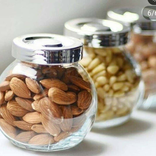 طقم برطمانات توابل سعة 200 مل × 4 قطع – تصميم مستوحى من إيكيا بغطاء سيلفر محكم