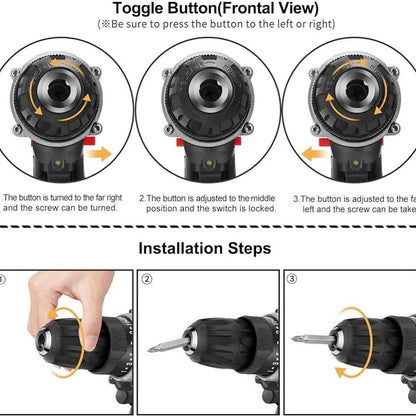 الشنيور اللاسلكي الاحترافي 24 فولت – أقوى دريل منزلي ببطاريتين وهدايا داخل الشنطة!