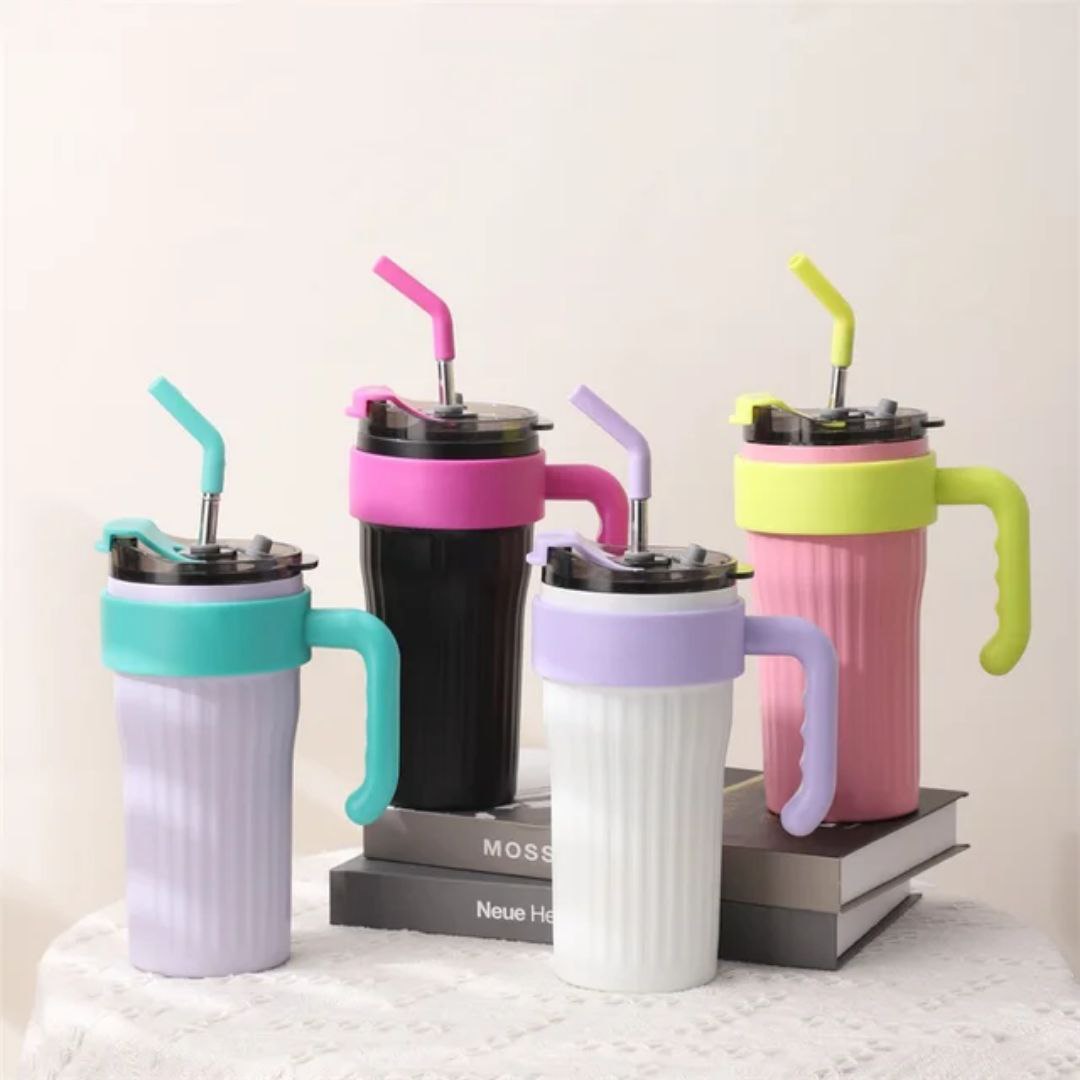 مج حراري استانلس جامبو 850ml – تصميم أنيق بيد وشاليموه استانلس للمشروبات الساخنة والباردة