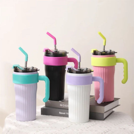 مج حراري استانلس جامبو 850ml – تصميم أنيق بيد وشاليموه استانلس للمشروبات الساخنة والباردة