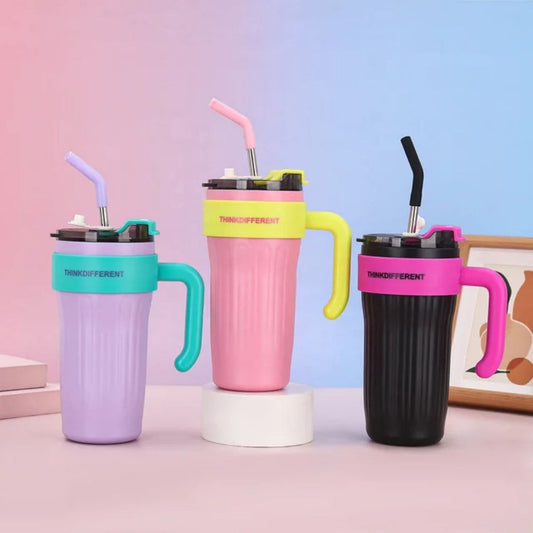 مج حراري استانلس جامبو 850ml – تصميم أنيق بيد وشاليموه استانلس للمشروبات الساخنة والباردة