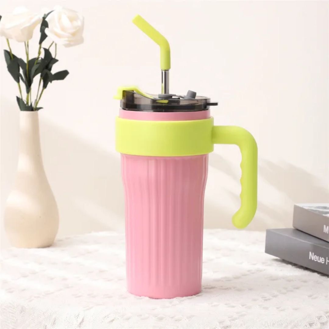 مج حراري استانلس جامبو 850ml – تصميم أنيق بيد وشاليموه استانلس للمشروبات الساخنة والباردة