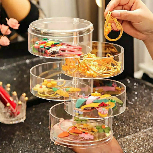 منظم ميكب وإكسسوارات 5 دور – أكريليك بيور شفاف بتصميم عمودي أنيق