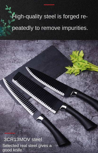 🔪 طقم سكاكين 6 قطع في علبة جرانيت – أدواتك الأساسية في المطبخ