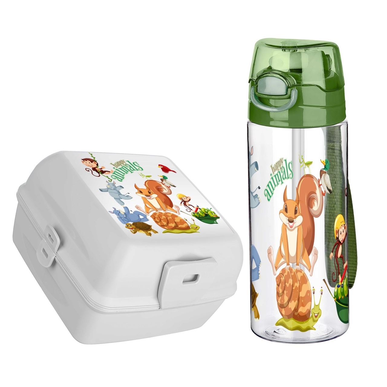 🥗💧 طقم لانش بوكس دورين مع زجاجة مياه أكريليك – ترتيب وأناقة في كل وجبة