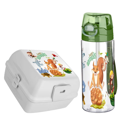 🥗💧 طقم لانش بوكس دورين مع زجاجة مياه أكريليك – ترتيب وأناقة في كل وجبة