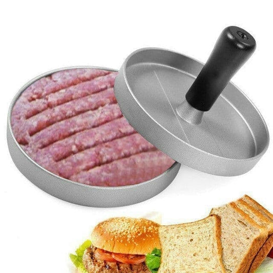 🍔 مكبس برجر معدني بيد خشب – لتحضير برجر بيتي صحي ومتساوي بكل سهولة ❤️ 