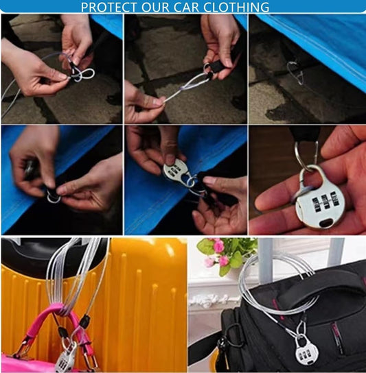 🔒 قفل أمان فولاذي متعدد الاستخدام – حماية ذكية في كل مكان