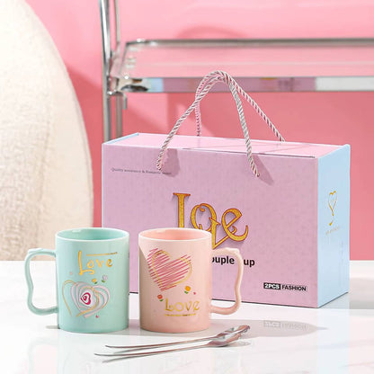 طقم مجات بورسلين للكابلز – 4 قطع فاخرة مع معالق