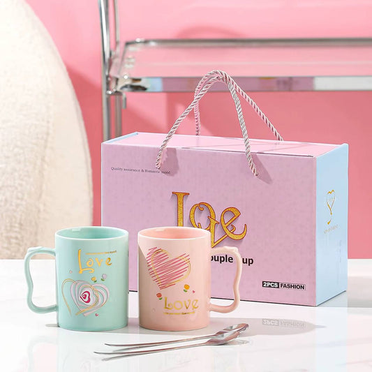 طقم مجات بورسلين للكابلز – 4 قطع فاخرة مع معالق