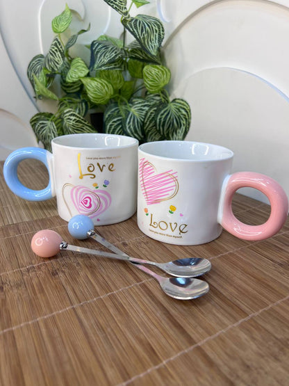 طقم مجات بورسلين للكابلز – 4 قطع فاخرة مع معالق