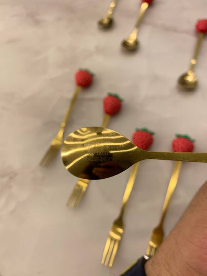 معالق وشوك استيل جولد 18/10
