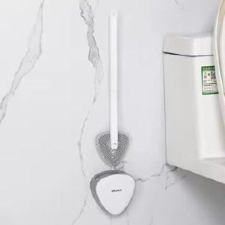 🚽 فرشاة مرحاض مع حامل – تصميم مثلث سيليكون للتنظيف العميق