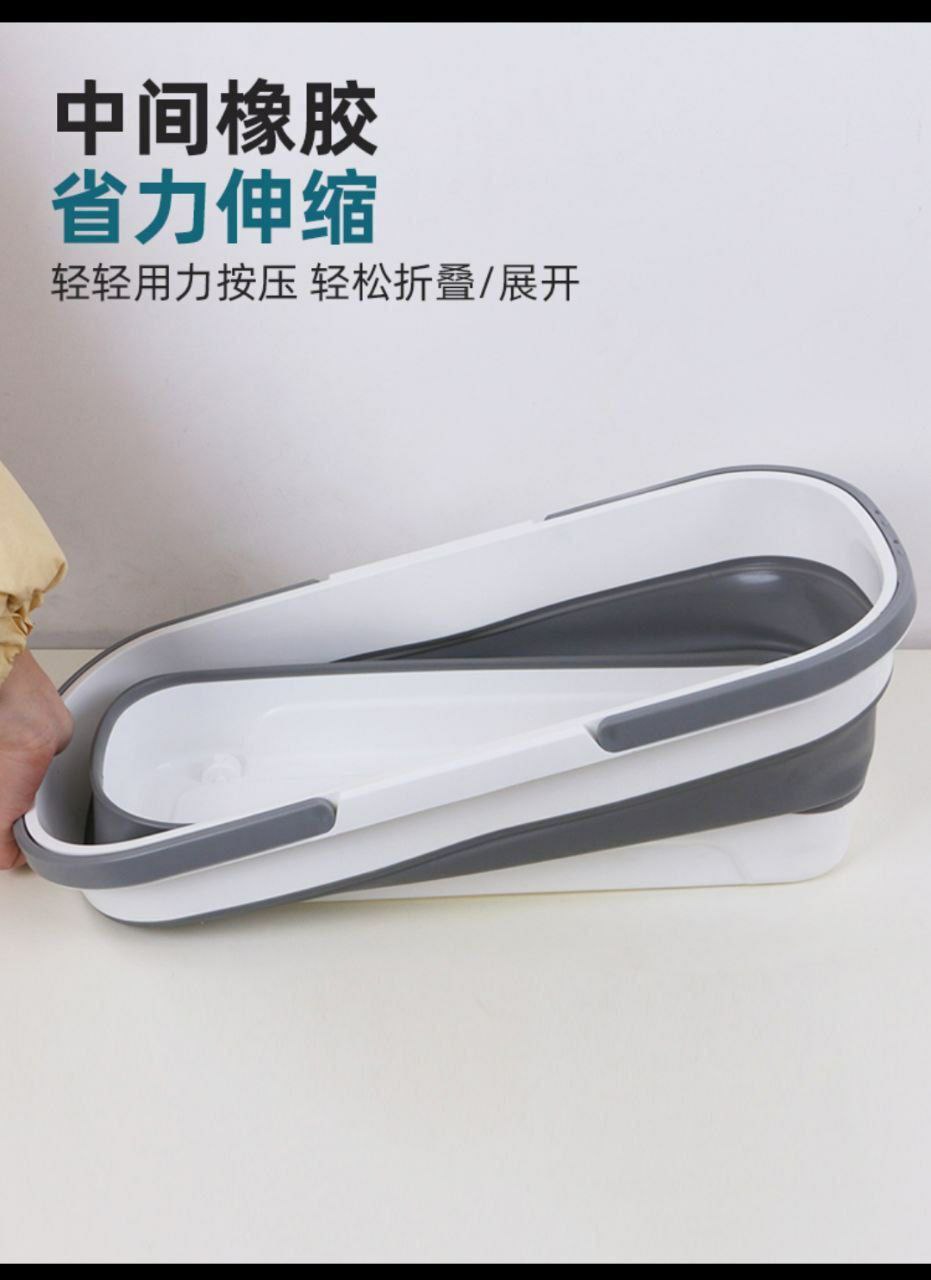 جردل سيليكون قابل للطي – تصميم مستطيل عملي بحجم 55×25 سم 🧼🪣 