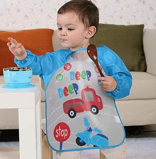 مريلة أطفال ديزني بالأكمام – حماية كاملة بلمسة كرتونية ساحرة!
