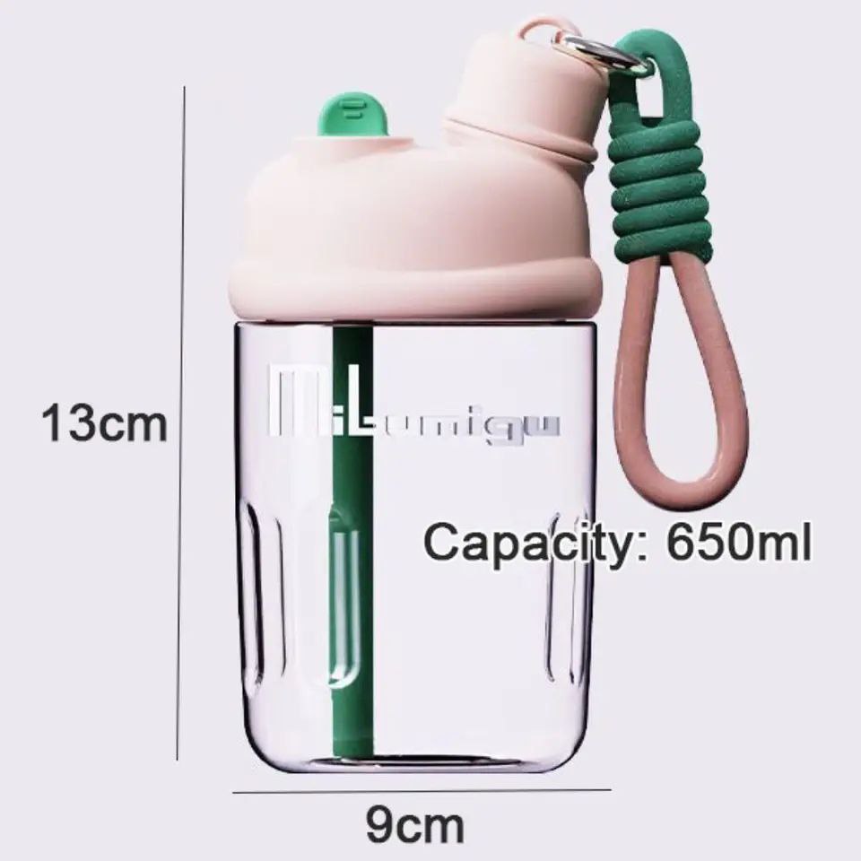 🍼💧 زجاجة أطفال عملية وصحية – تصميم ذكي بغطاءين مختلفين