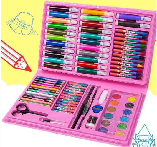 شنطة ألوان سحرية للأطفال – 86 قطعة للإبداع والمتعة 🎒✨