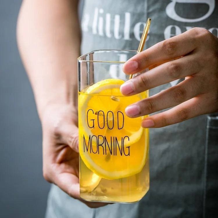 ☕ كوب الكابتشينو “GOOD MORNING” – زجاج بايركس مستورد سعة 400 مل 😍 
