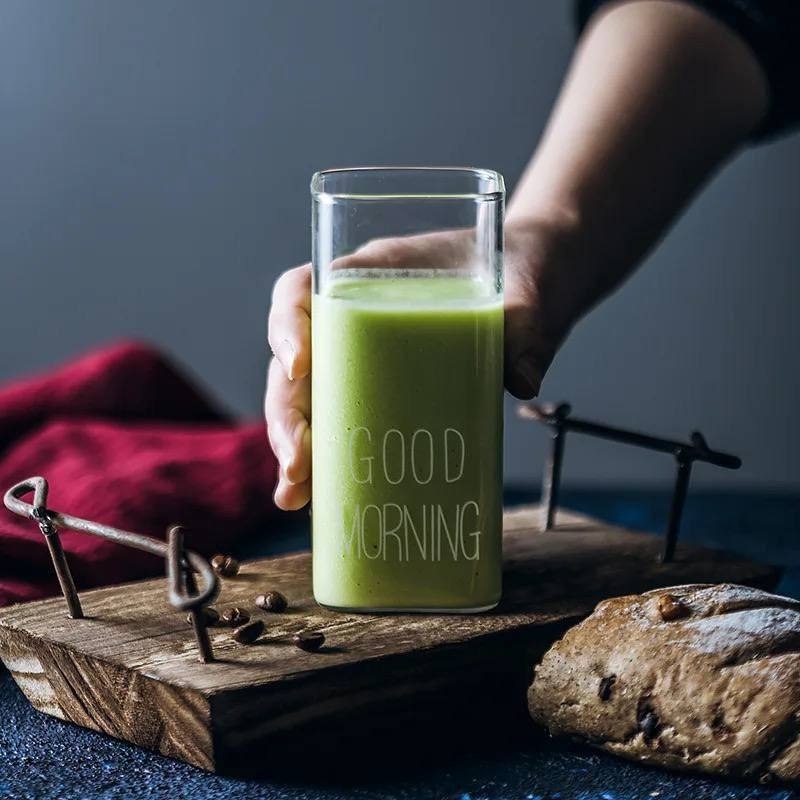 ☕ كوب الكابتشينو “GOOD MORNING” – زجاج بايركس مستورد سعة 400 مل 😍 
