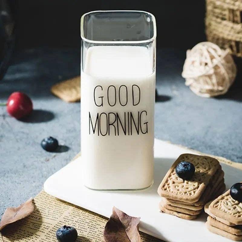 ☕ كوب الكابتشينو “GOOD MORNING” – زجاج بايركس مستورد سعة 400 مل 😍 