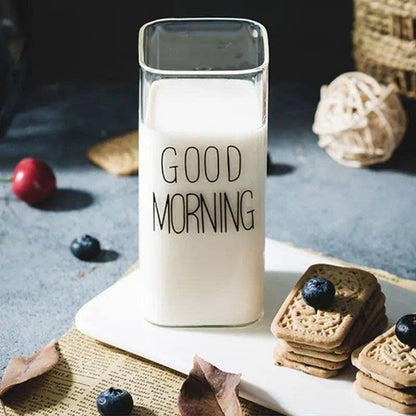 ☕ كوب الكابتشينو “GOOD MORNING” – زجاج بايركس مستورد سعة 400 مل 😍 