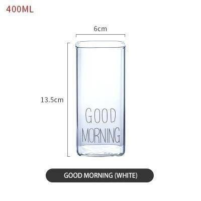 ☕ كوب الكابتشينو “GOOD MORNING” – زجاج بايركس مستورد سعة 400 مل 😍 