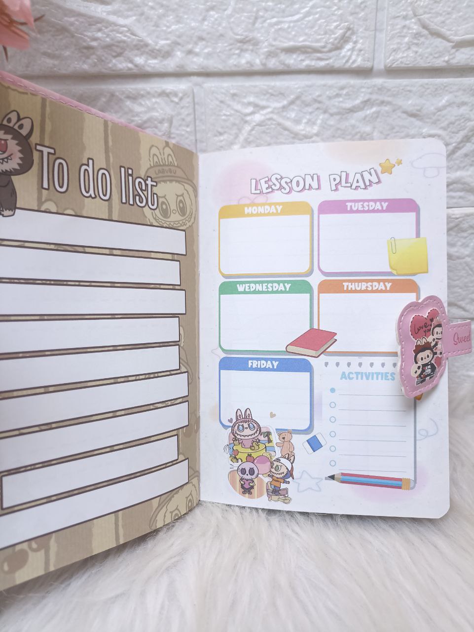 نوت بوك لابوبو To Do List – الحجم الكبير للأناقة والتنظيم 💗✨
