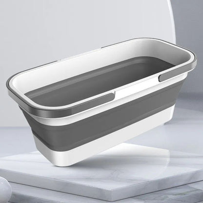 جردل سيليكون قابل للطي – تصميم مستطيل عملي بحجم 55×25 سم 🧼🪣 
