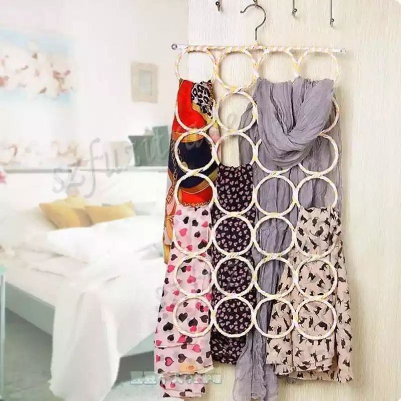 🧣 The 28-Eye Scarf Hanger – The Genius Solution to Organize Your Closet!