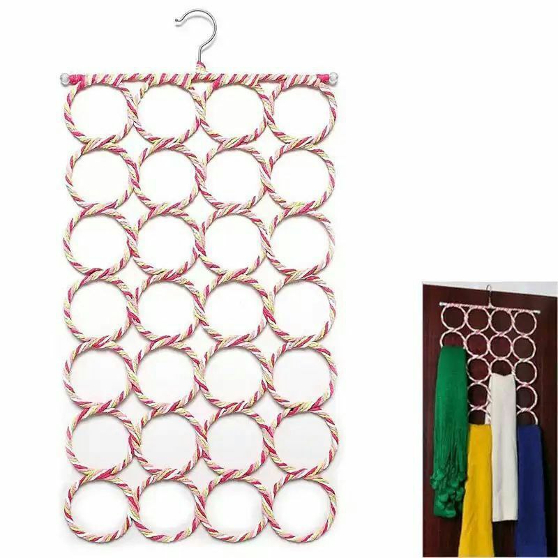 🧣 The 28-Eye Scarf Hanger – The Genius Solution to Organize Your Closet!