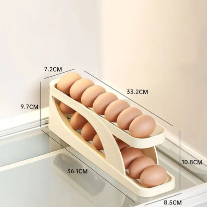 منظم البيض 2 دور – تصميم جديد وموفر للمساحة 🥚🧊 