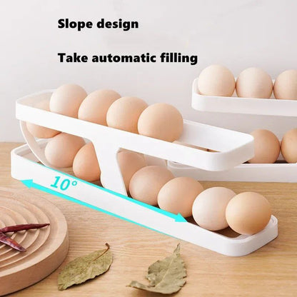 منظم البيض 2 دور – تصميم جديد وموفر للمساحة 🥚🧊 