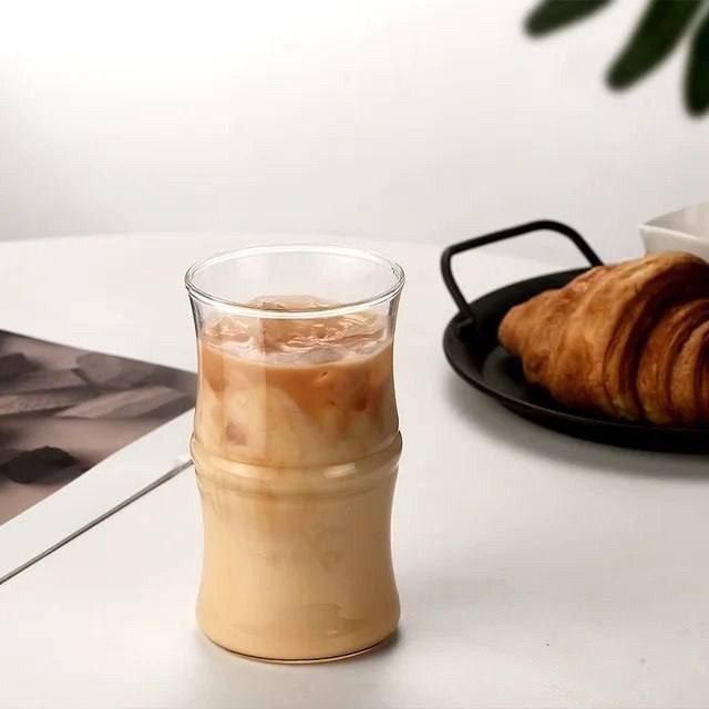 🥤 كوب زجاج زجزاج مضلع – شكل عصري وخامة حرارية مستوردة ❤️ 