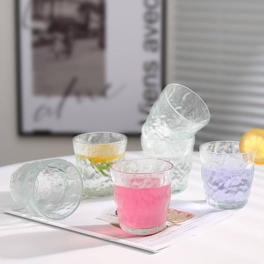 🥃 كوب صخري زجاج شفاف   ✨ 
