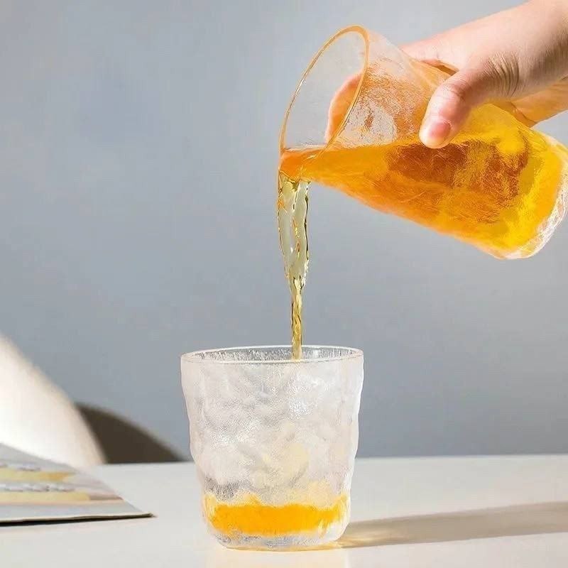 🥃 كوب صخري زجاج شفاف   ✨ 