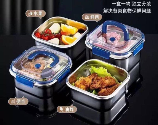 علبة حفظ طعام صاج بغطاء محكم – 1 لتر 🍱✨