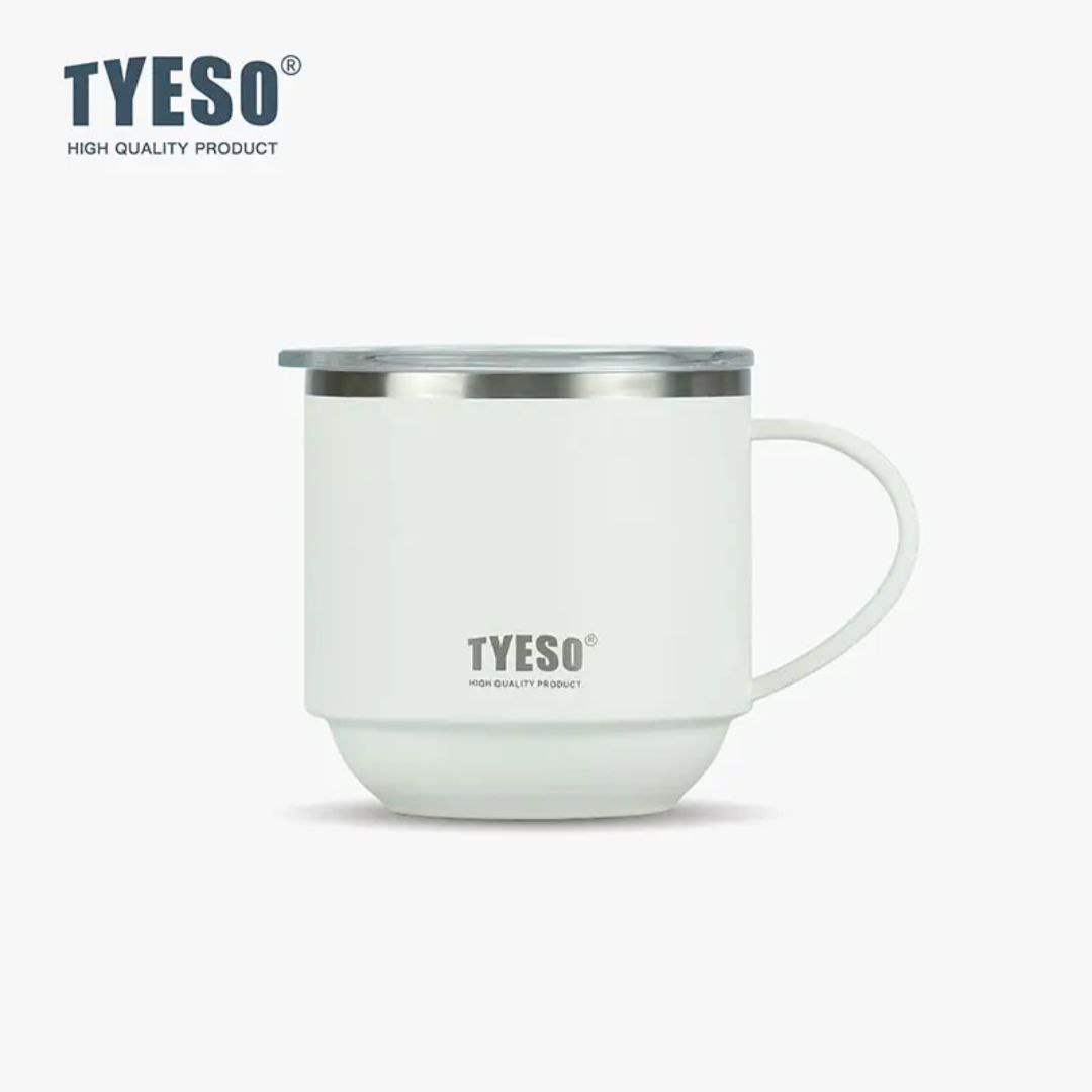 مج حراري TYESO الأصلي للمشروبات الساخنة والنسكافيه – تصميم أنيق وغطاء أكريليك محكم الغلق