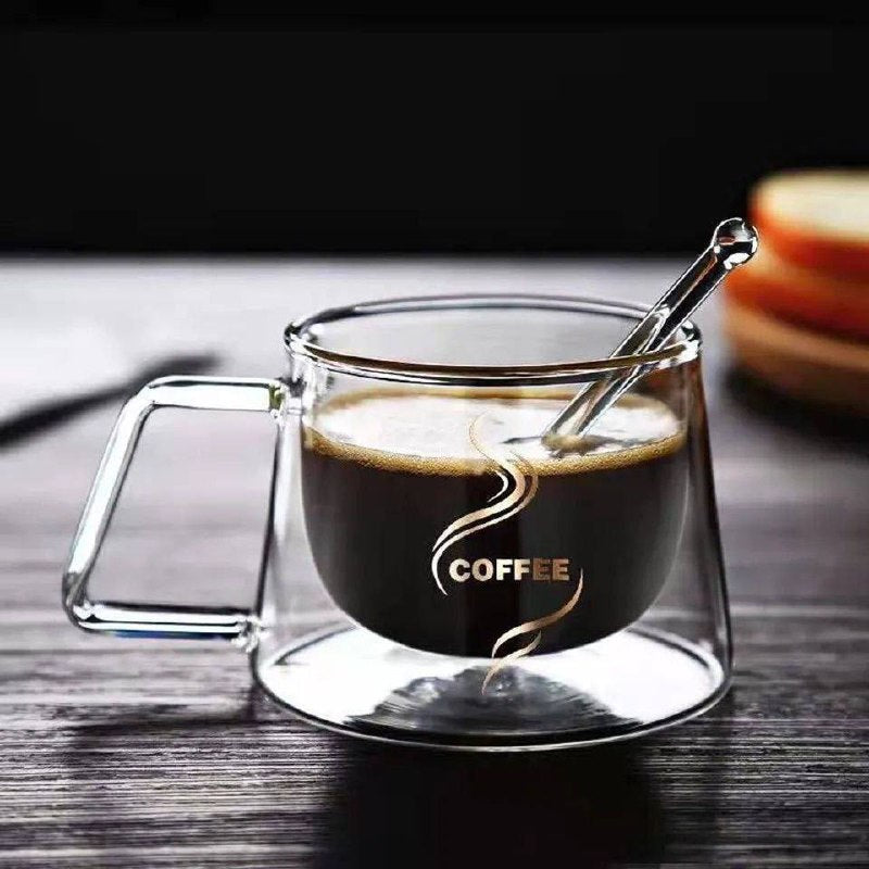 ☕ مج دابل جلاس الأصلي المستورد – شكل انسيابي وجديد