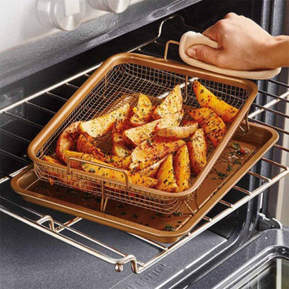 🍟 صينية تحمير مستطيلة بصفاية 2*1 – البديل الأمثل للأير فراير