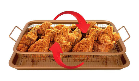 🍟 صينية تحمير مستطيلة بصفاية 2*1 – البديل الأمثل للأير فراير
