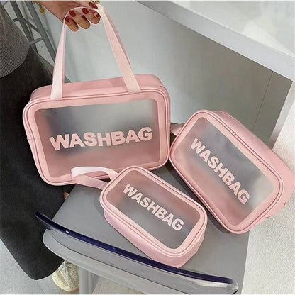 طقم شنط WASHBAG الأصلي – 3 قطع ضد الماء بخامة فاخرة وتنظيم مثالي للرحلات