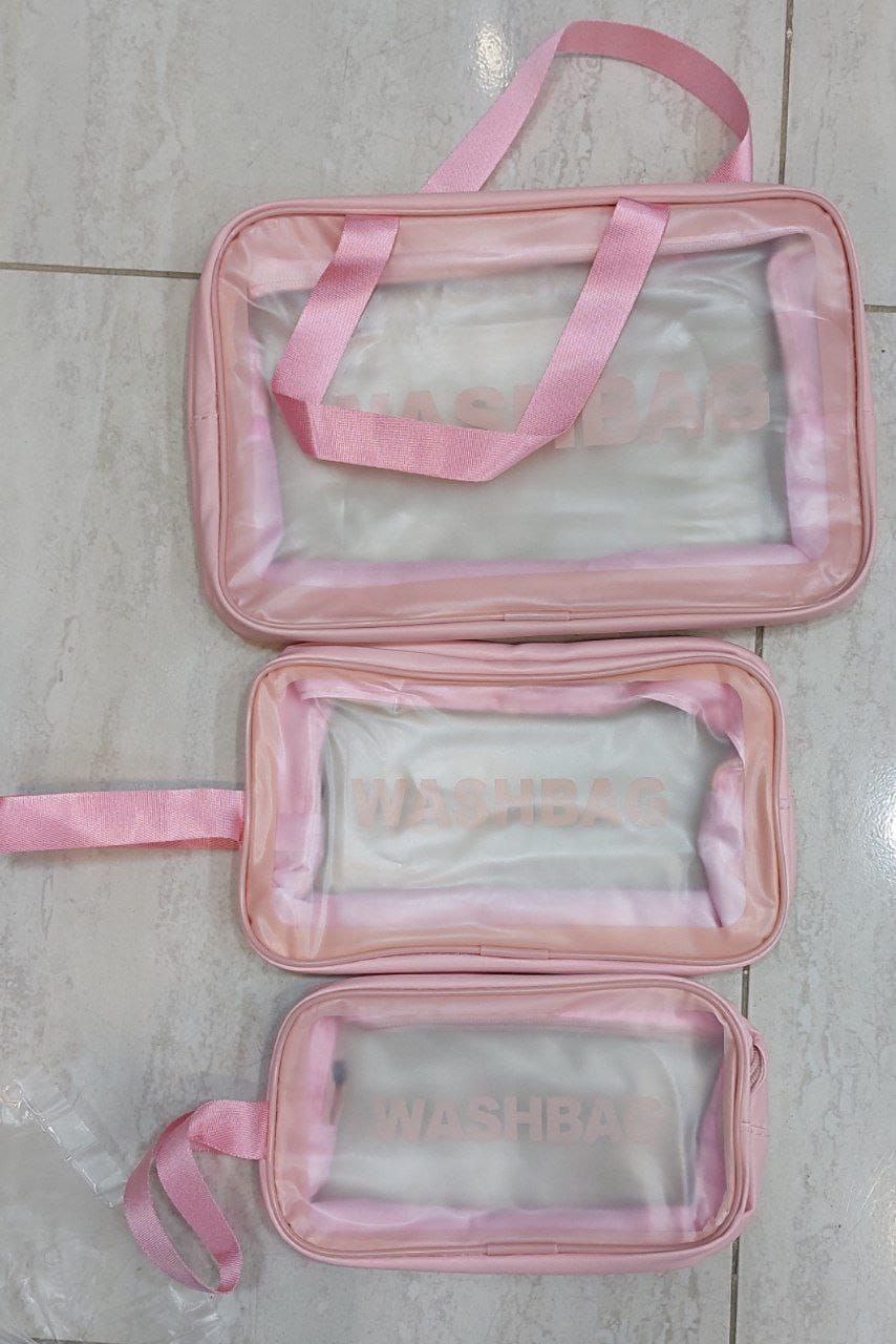 طقم شنط WASHBAG الأصلي – 3 قطع ضد الماء بخامة فاخرة وتنظيم مثالي للرحلات