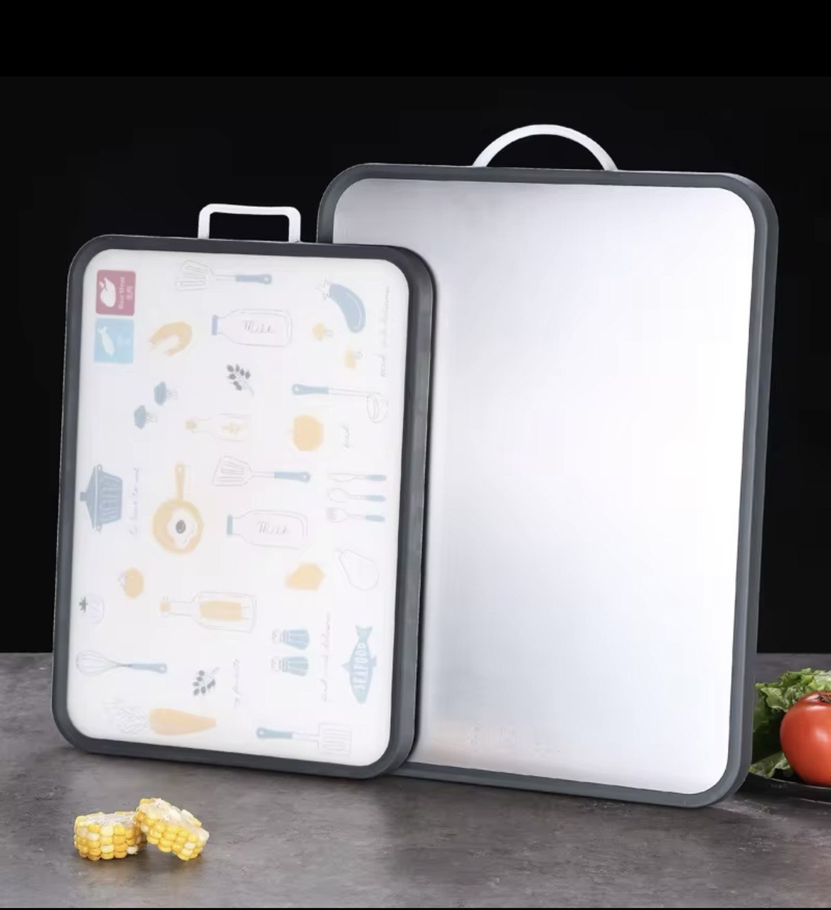 بلانشة تقطيع جامبو مزدوجة – ستانلس + سيليكون برسومات ✨